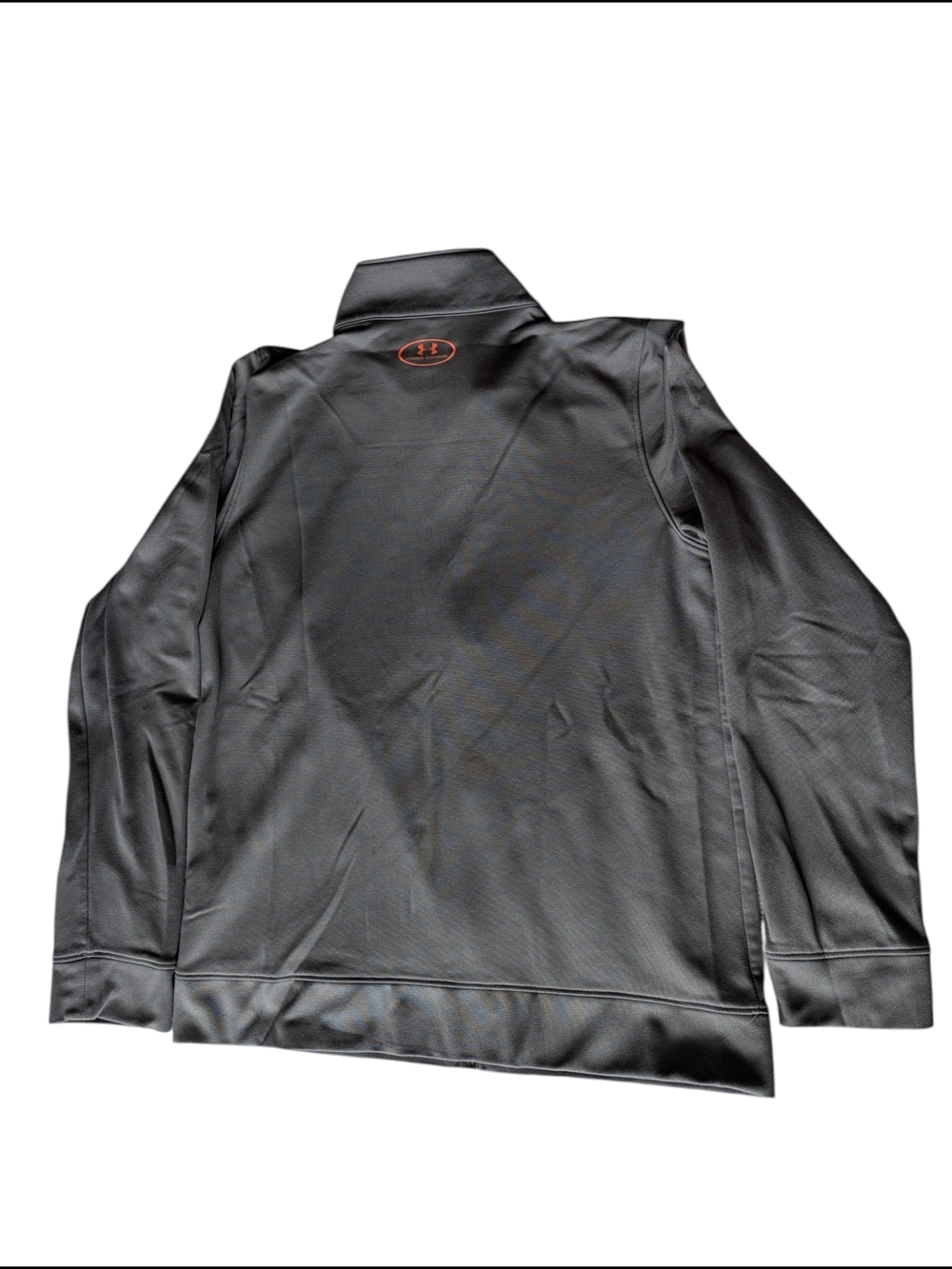 Boys Under Armour Gray Zip-Up Hoodie with Orange Logo Youth Large - Picture 5 of 7